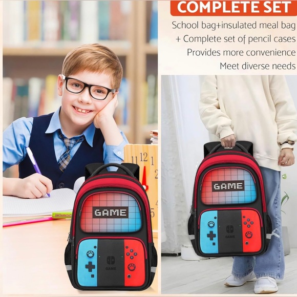 NWT Gamer Boys Backpack For Kids School 17″ - Picture 4 of 7